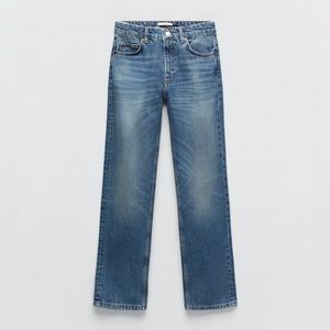 Zara straight fit mid rise jeans
